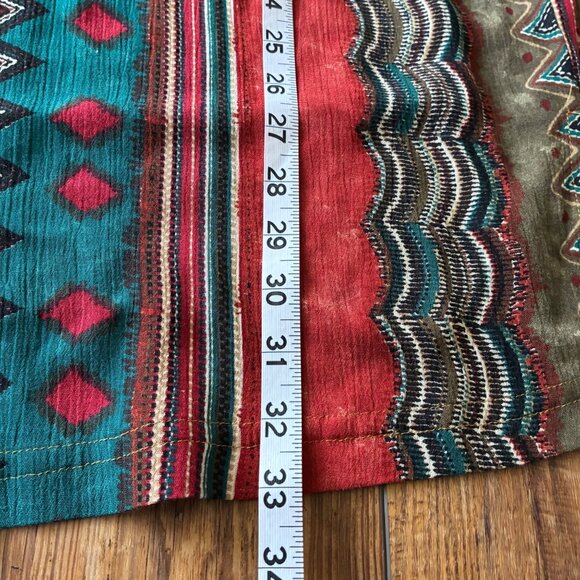 Vintage Carole Little 2X Boho Southwestern Tunic Top Tribal Boho Artsy - Picture 9 of 11